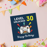 Happy Birthday: Level Unlocked Video Gaming Controller Greeting Card - Ages 6 to 50
