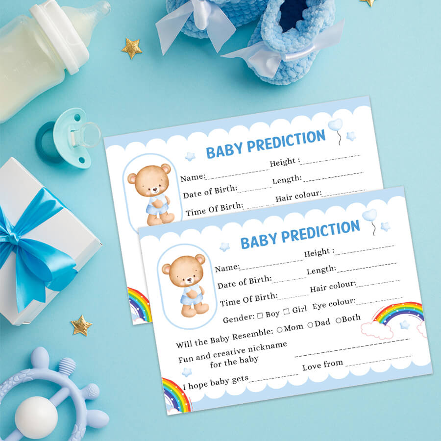 Teddy Bear Baby Prediction Cards - Set of 24