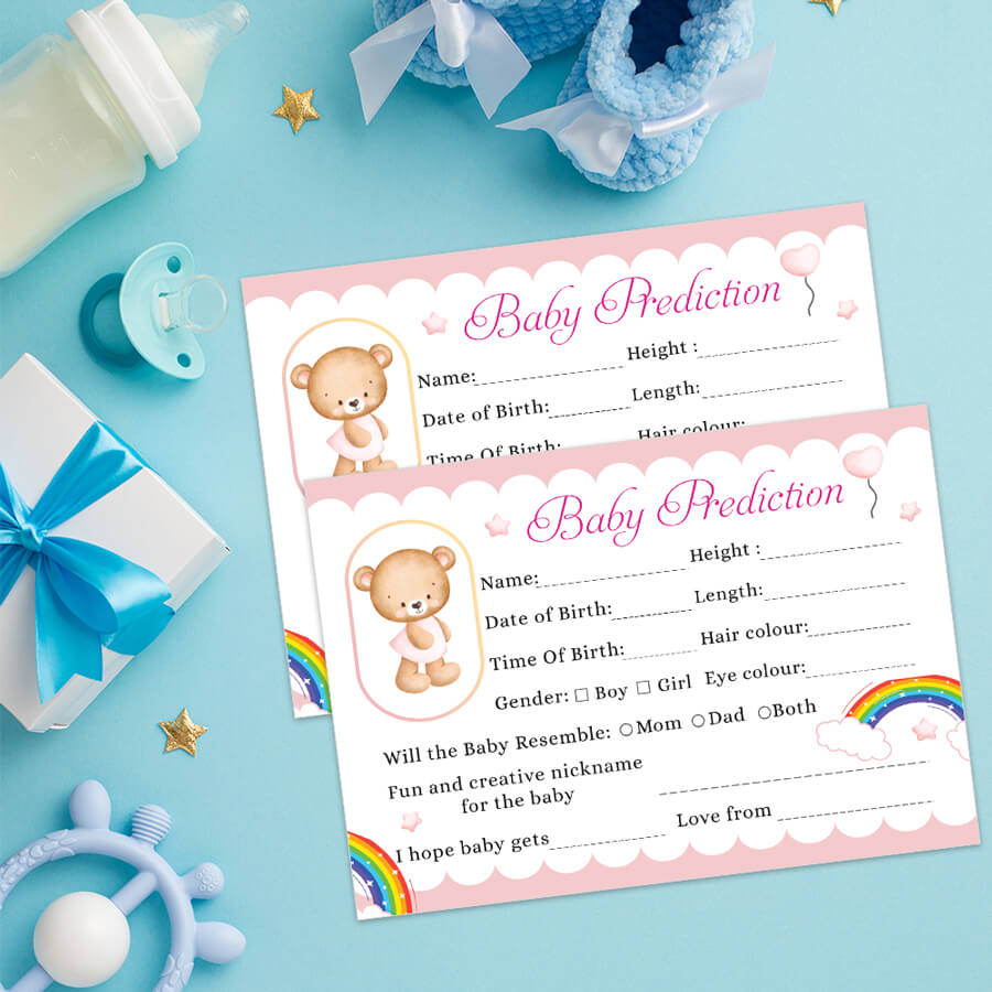 Teddy Bear Baby Prediction Cards - Set of 24