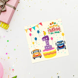 Vibrant Vehicle Birthday Cards for Kids (Ages 1-15)