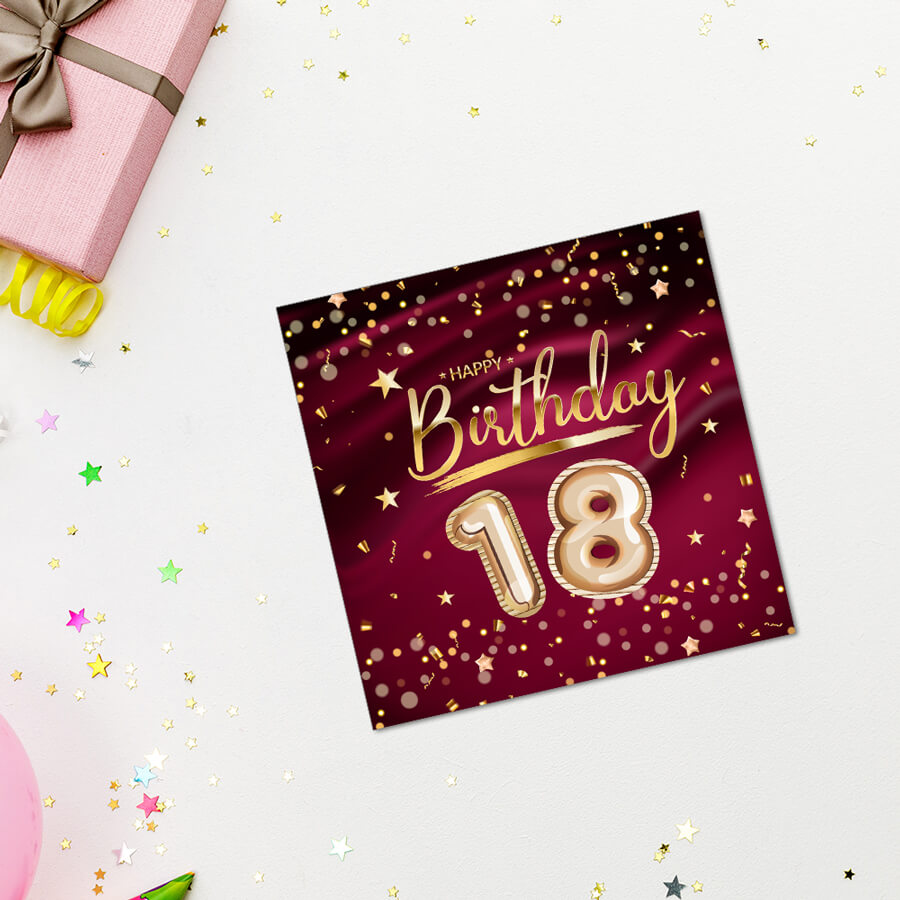18th Birthday Greeting Card With Envelopes
