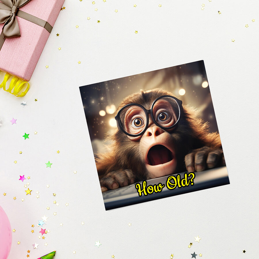 Playful Monkey Birthday Greeting Card
