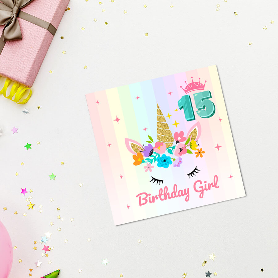 Magical Milestones: Unicorn Age-Wise Birthday Cards (Ages 1-15)