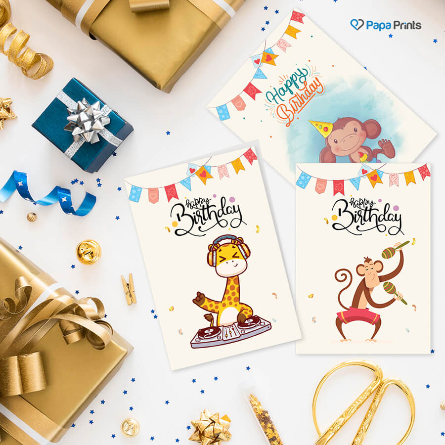 Birthday Cards with Musical Animals