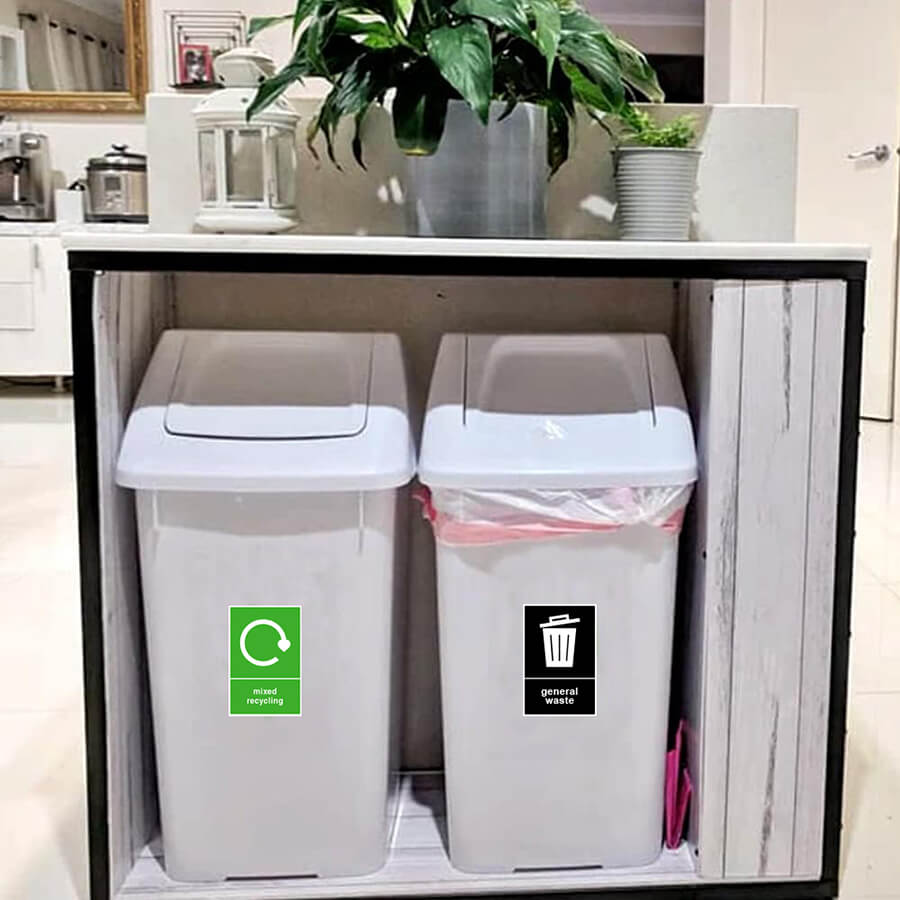 General Waste and Mixed Recycling Vinyl Sticker