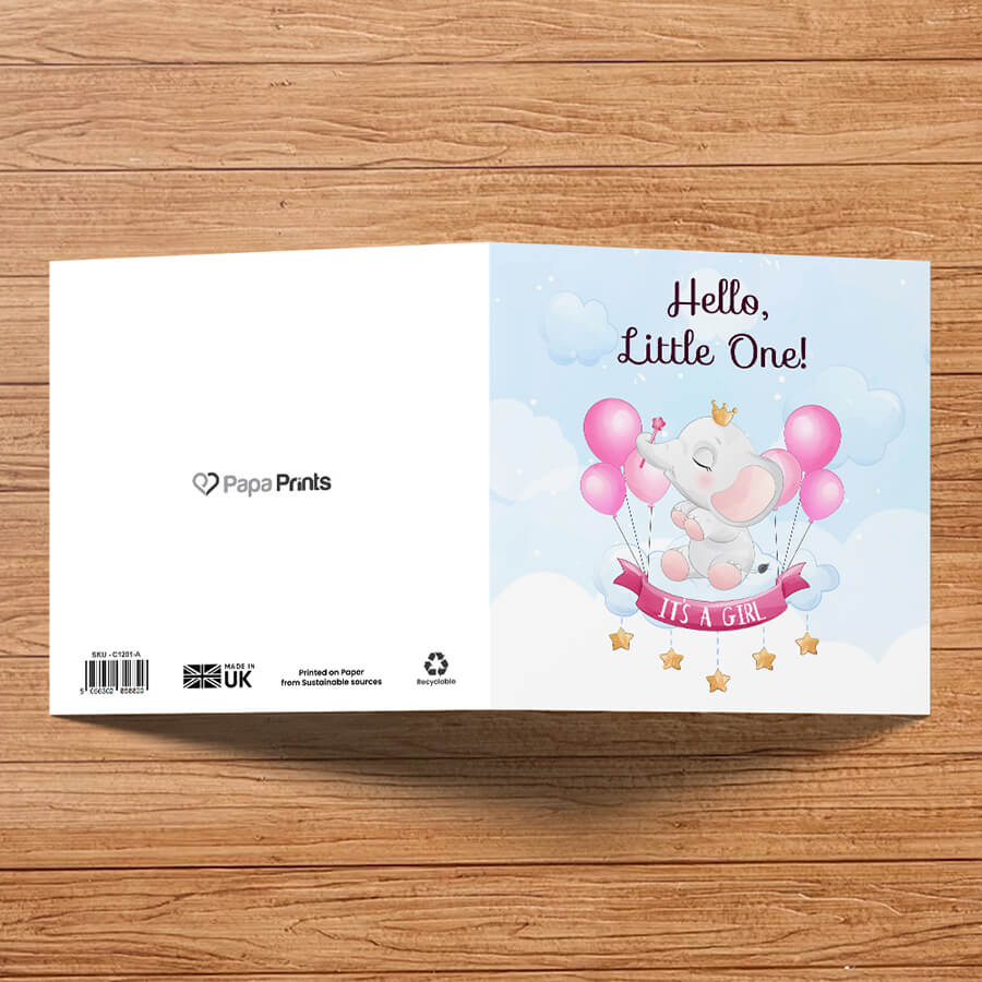 Welcoming Baby Card - Unisex Design for Boys and Girls