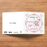 Personalised Cat Birthday Greeting Card With Age