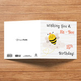 Custom Age Ha-Bee Birthday Greeting Card