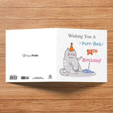 Personalised Cat Birthday Greeting Card With Age
