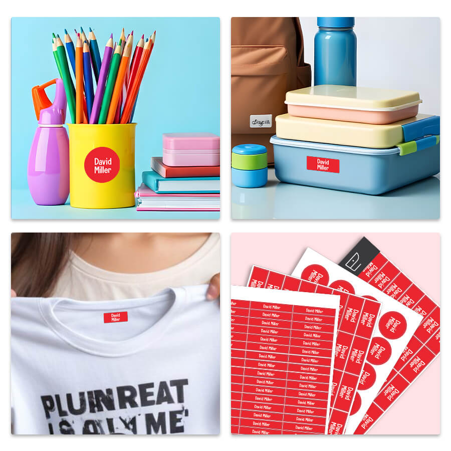 Jumbo Name Labels Pack - Plain Colours