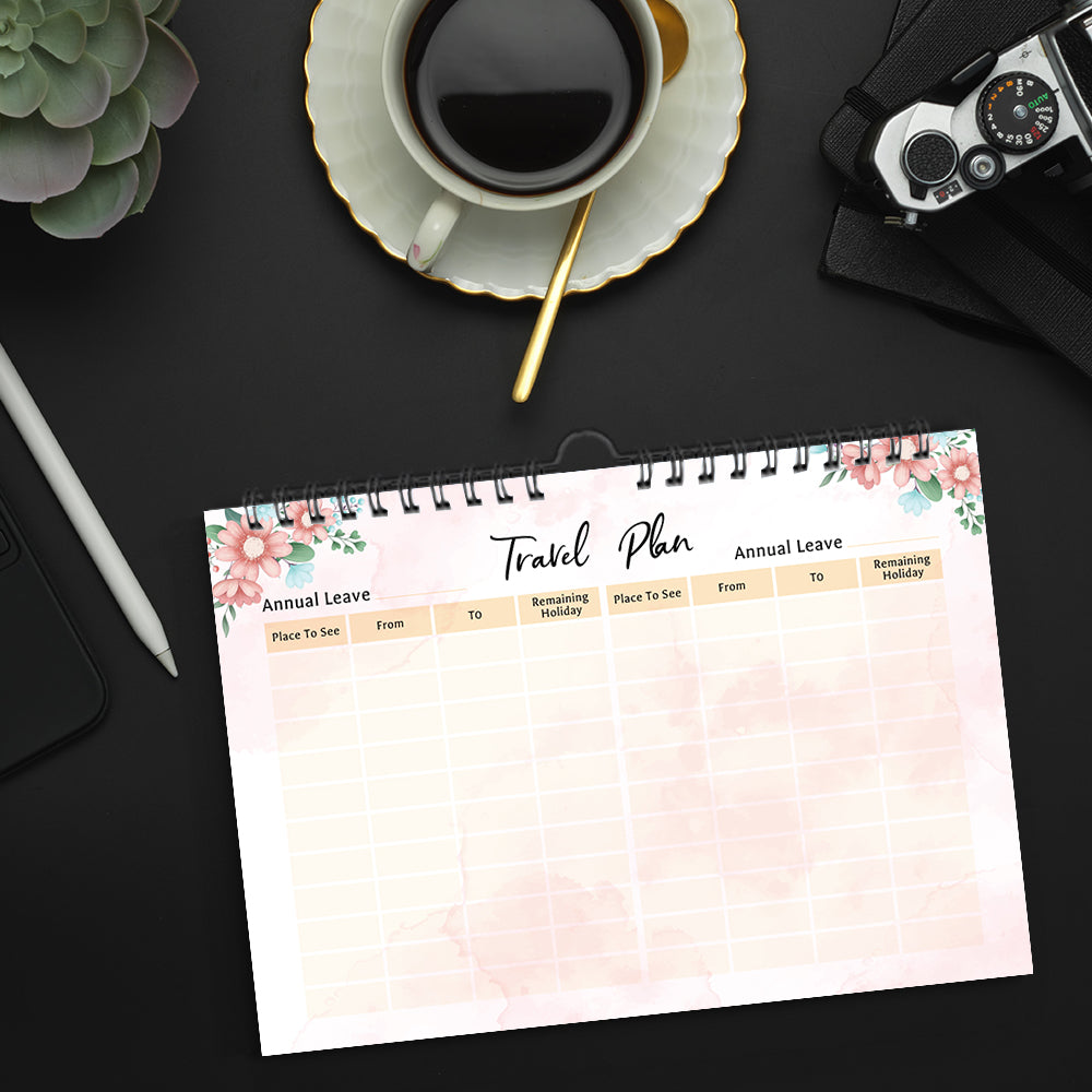 Floral A4 wall calendar 2026 UK