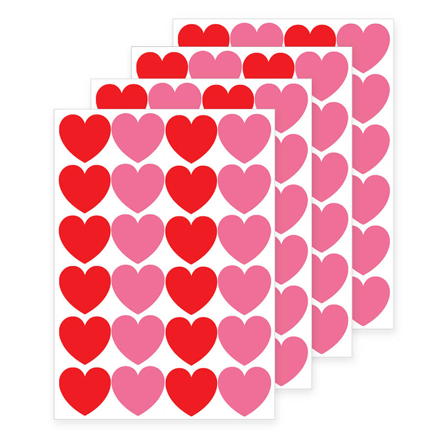 Red and Pink heart Stickers