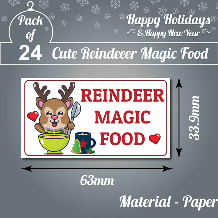 Homemade reindeer food sticker