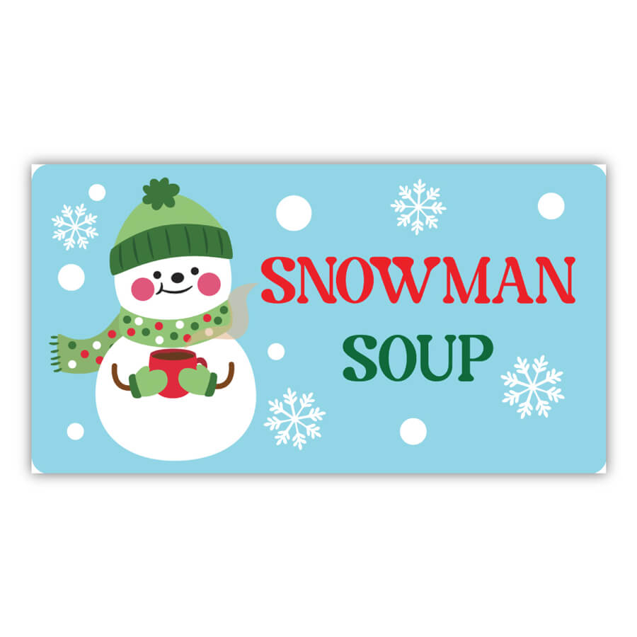 Snowman soup gifts sticker