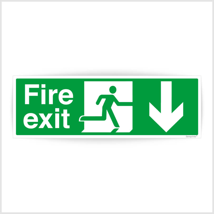 Fire Exit Directional Arrow Sign Stickers
