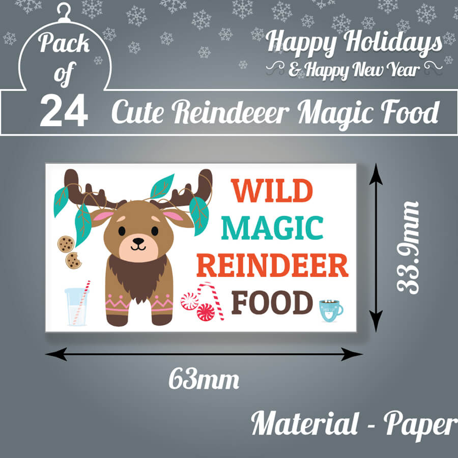 fun reindeer food sticker labels