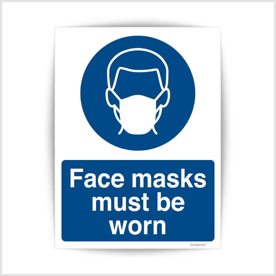 Face Masks Must Be Worn Sign Sticker
