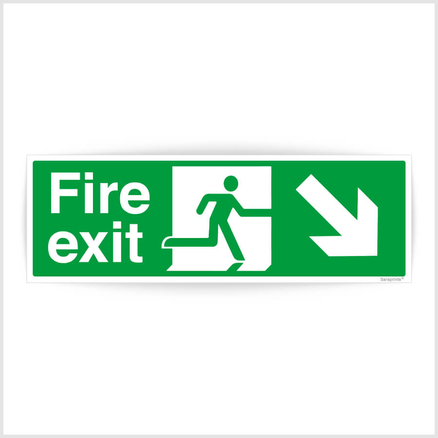 Fire Exit Directional Arrow Sign Stickers