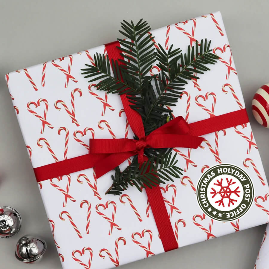 Christmas Stamp Sticker - Round - Post Office