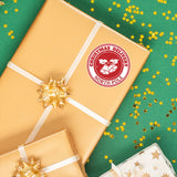 Christmas Stamp Sticker - Round -Santa Air Mail