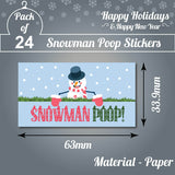 Funny snowman poop stickers