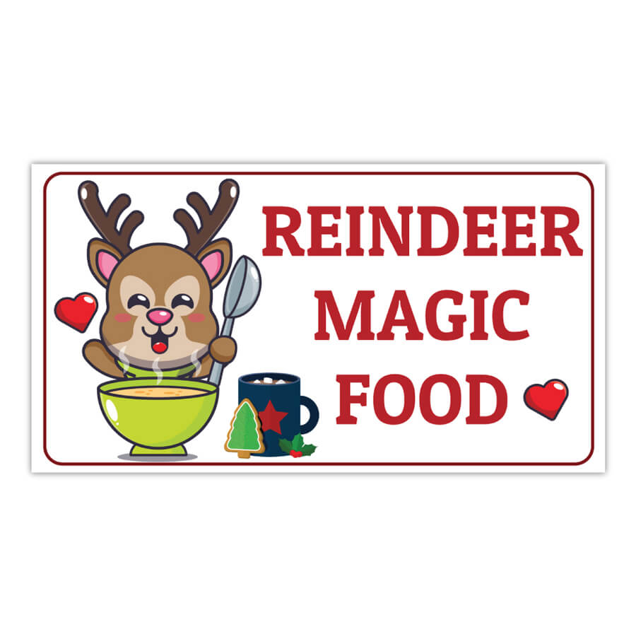 Reindeer food bags sticker