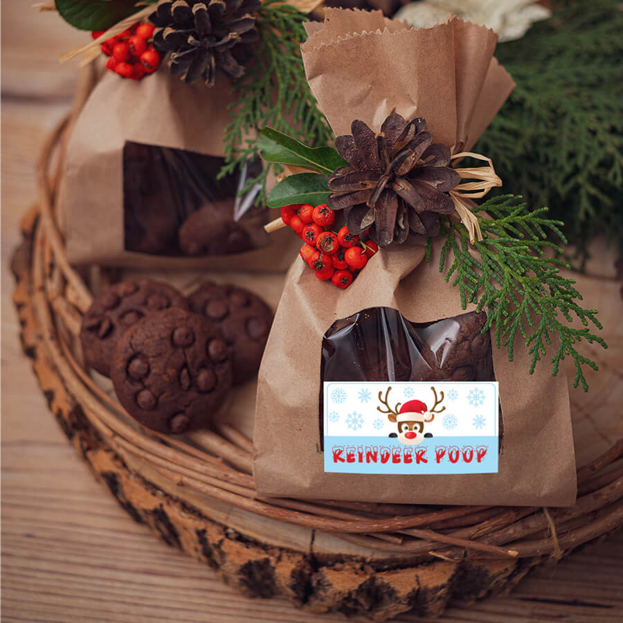 Reindeer poop gift tags  sticker