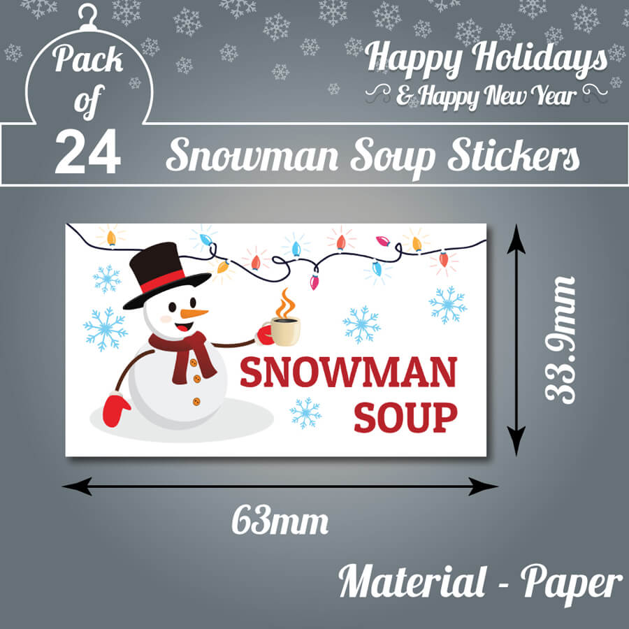 holiday snowman soup tags