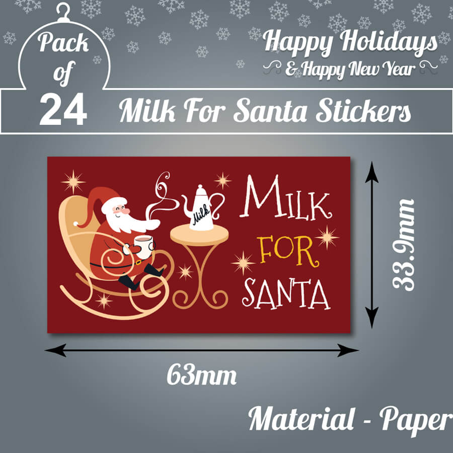 Milk for Santa gift stickers