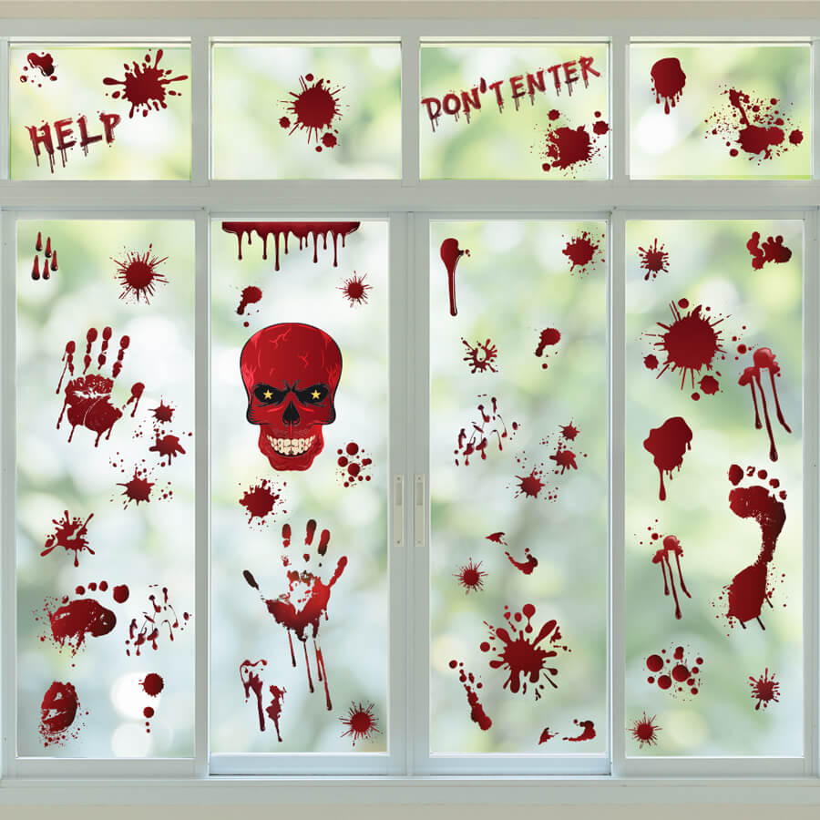Halloween Blood Drips Window Stickers