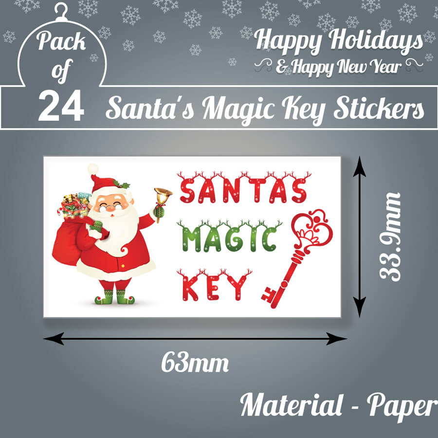 Holiday magic key sticker
