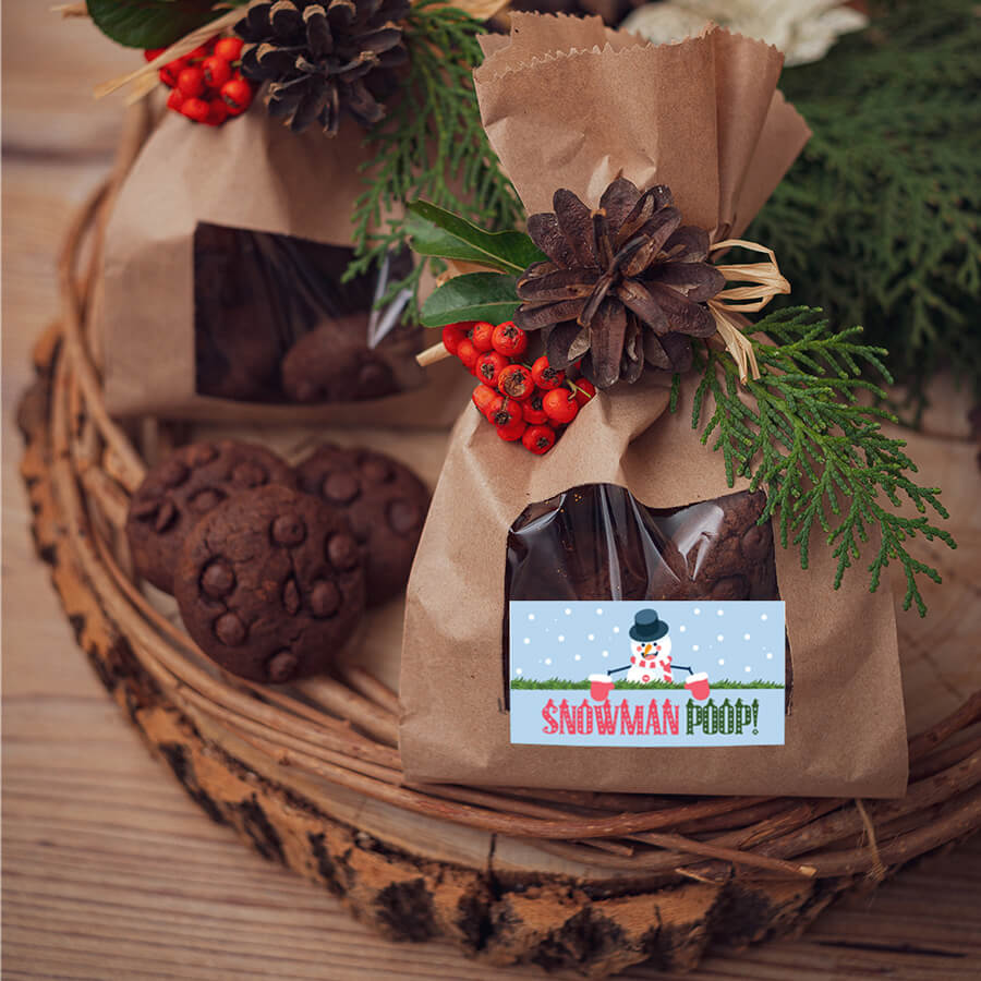 DIY snowman poop stickers