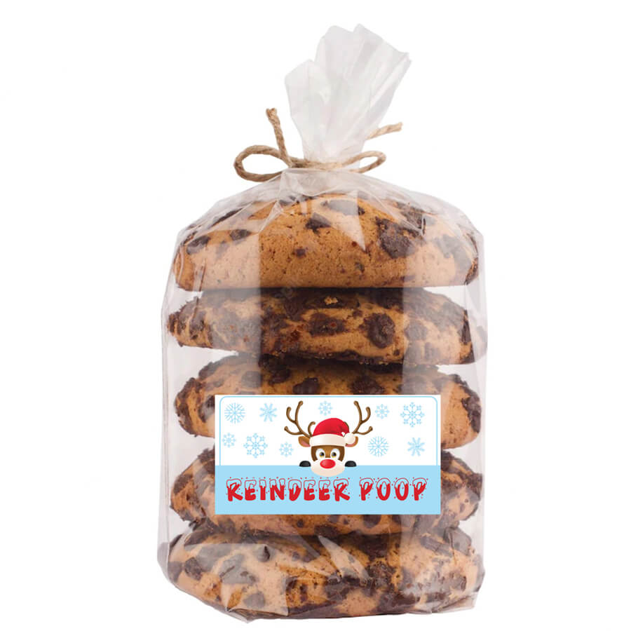 Personalized reindeer poop stickers