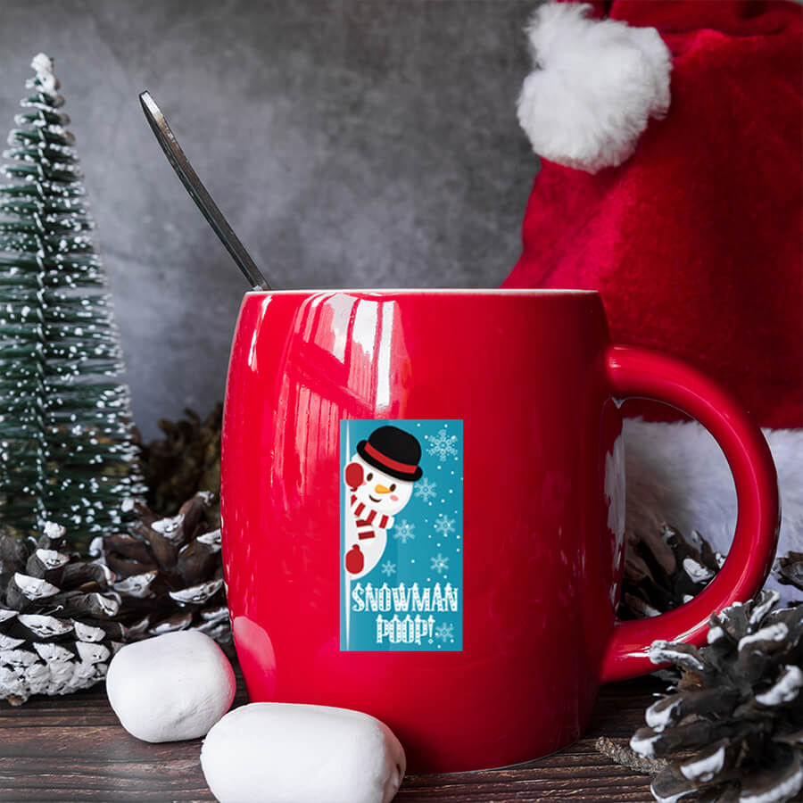 printable snowman poop  stickers