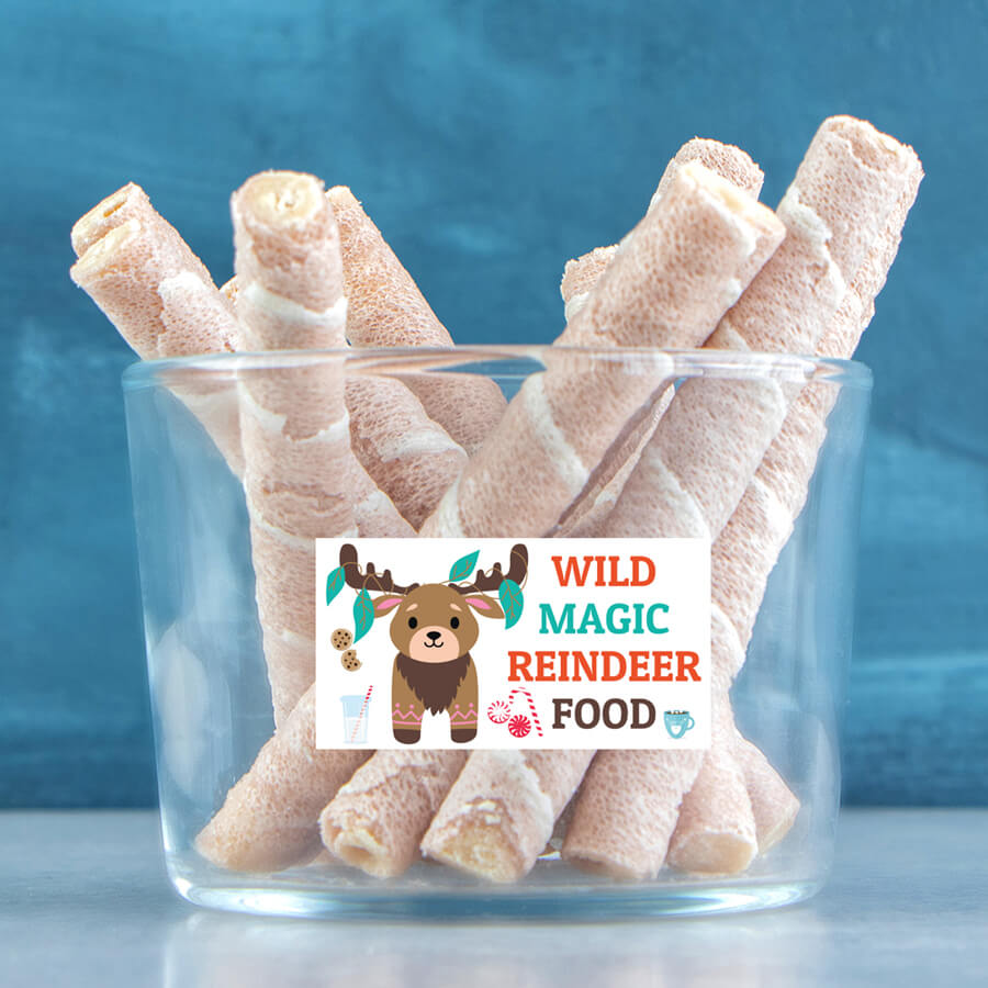 fun reindeer food sticker labels