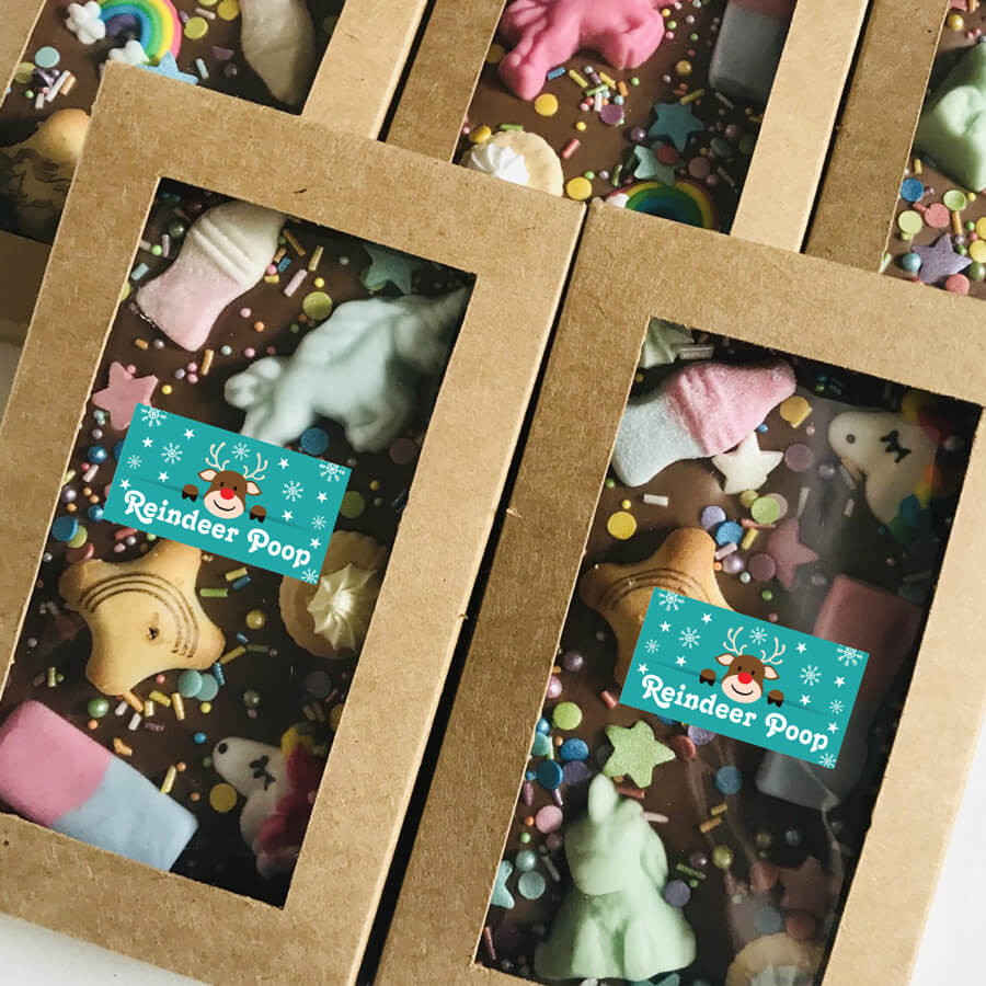 fun reindeer poop gift labels