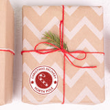 Christmas Stamp Sticker - Round -Santa Air Mail