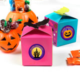 Purple & Black Happy Halloween Stickers