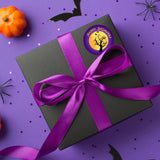 Purple & Black Happy Halloween Stickers