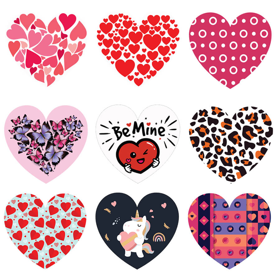 Mosaic heart stickers
