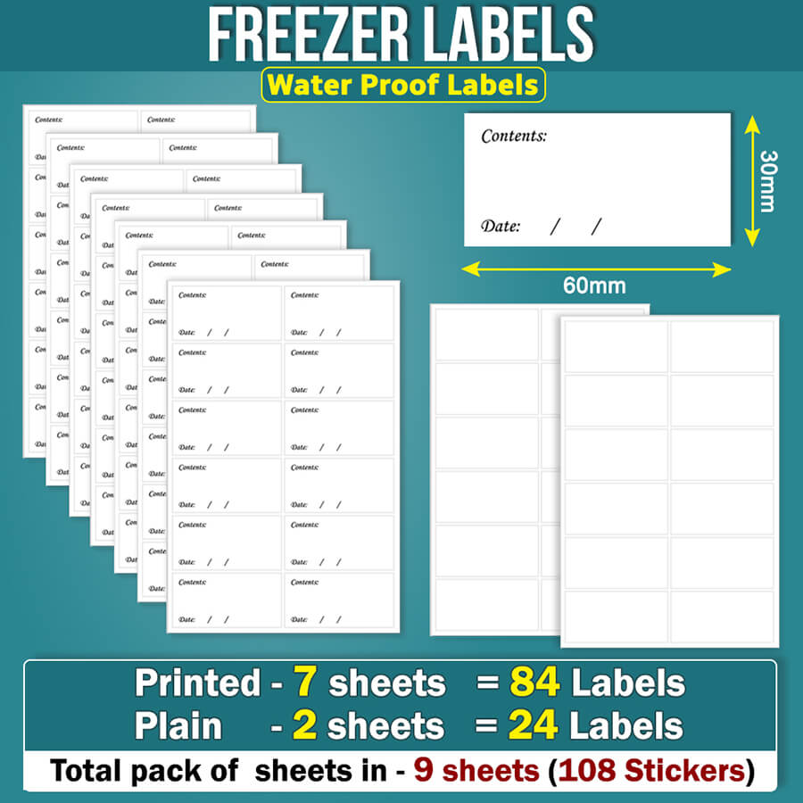 Freezer Bread Label 108 Freezer Labels for Frozen Food - Easy Peel Off | No Residue ...