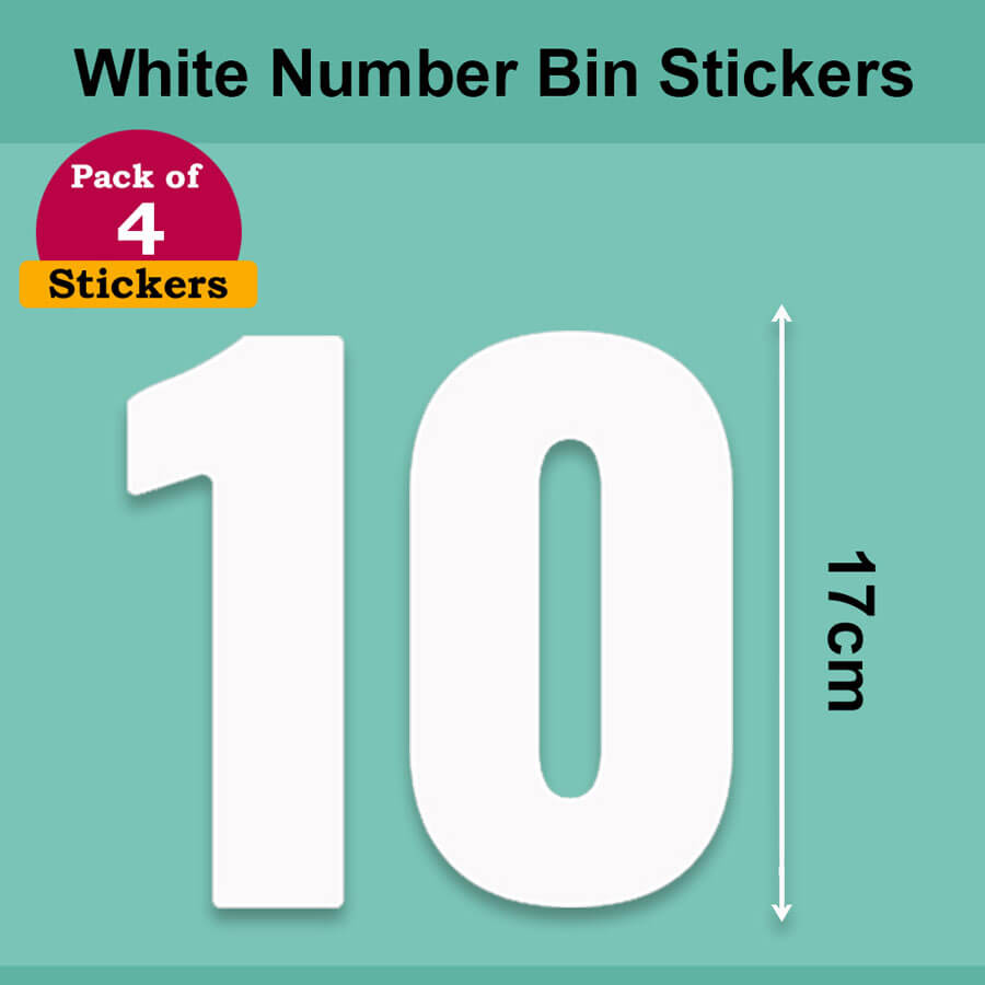 White Wheelie Bin Labels