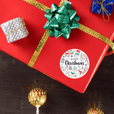 Round holiday stickers