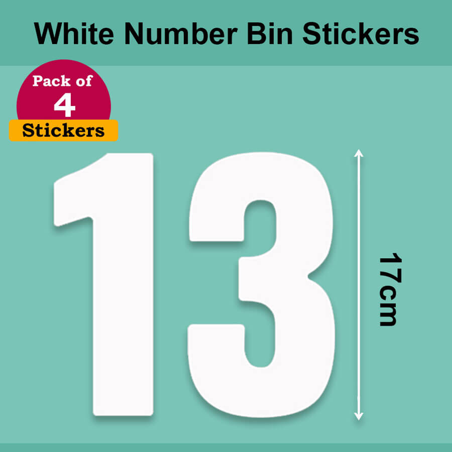 White Wheelie Bin Labels