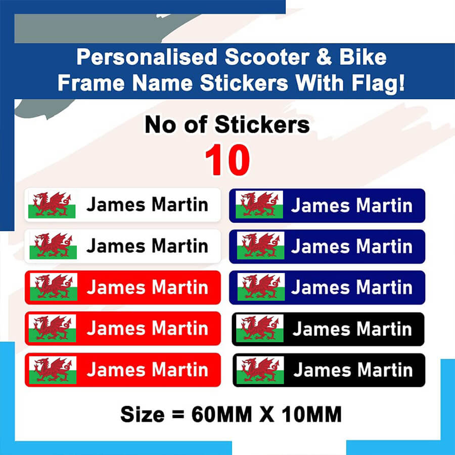 Wales Bike Name Sticker