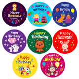 Cute animal Happy Birthday Stickers