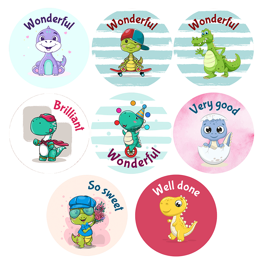 Motivational Dinosaur Reward Stickers