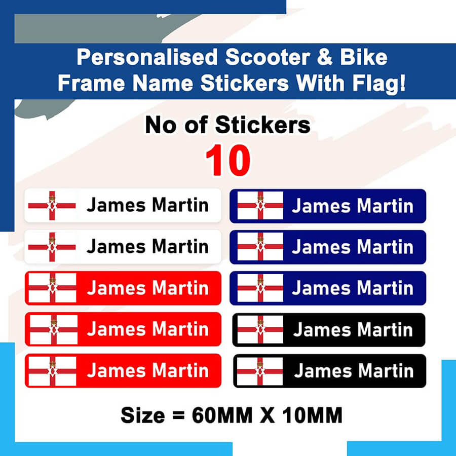 Personalized Northern Ireland Flag Name Sticker