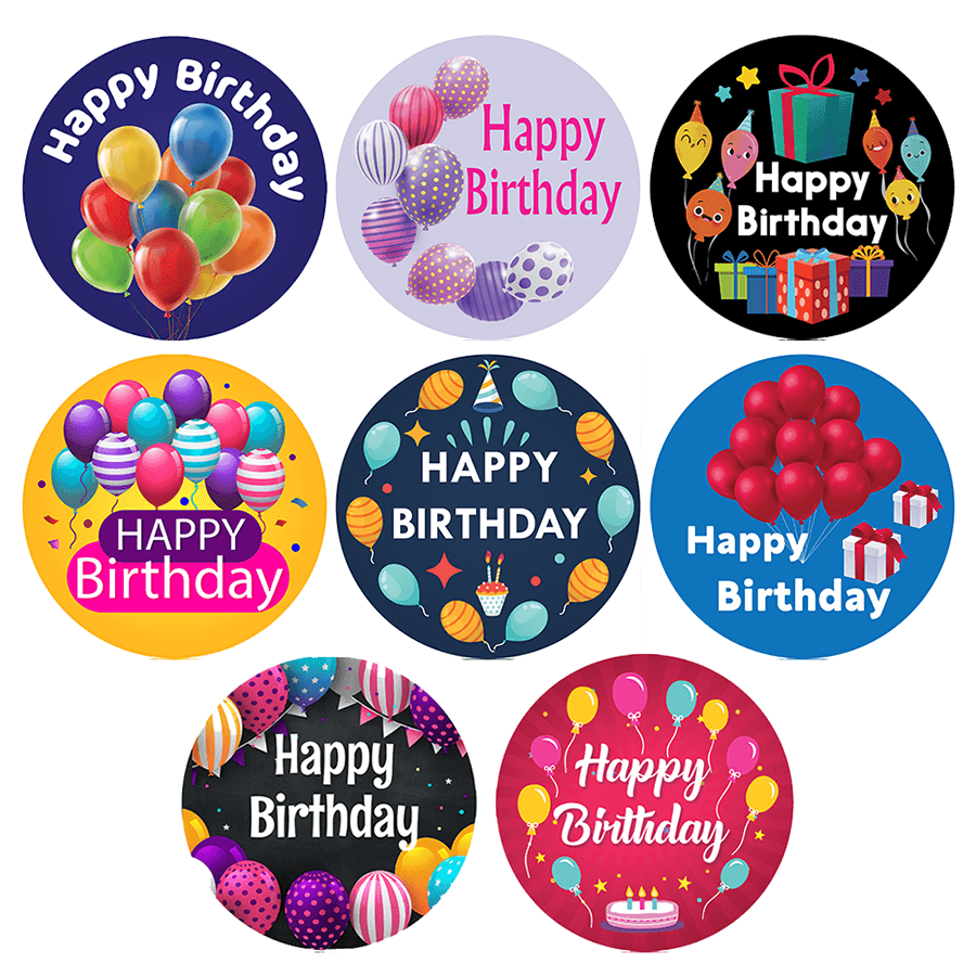 Balloon Happy Birthday Stickers