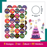 Sparkly Happy Birthday Stickers
